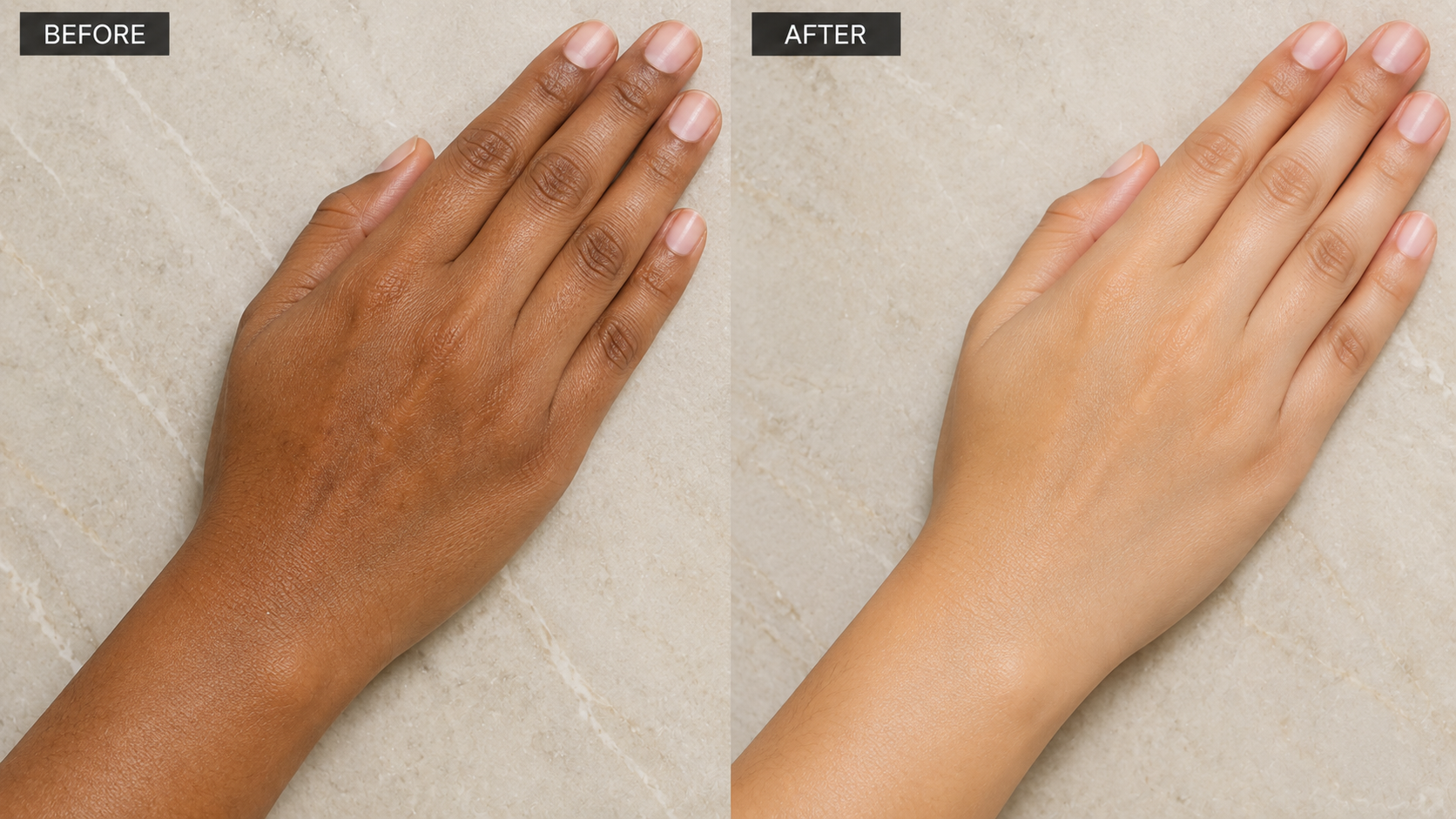 Sun Tan before and after