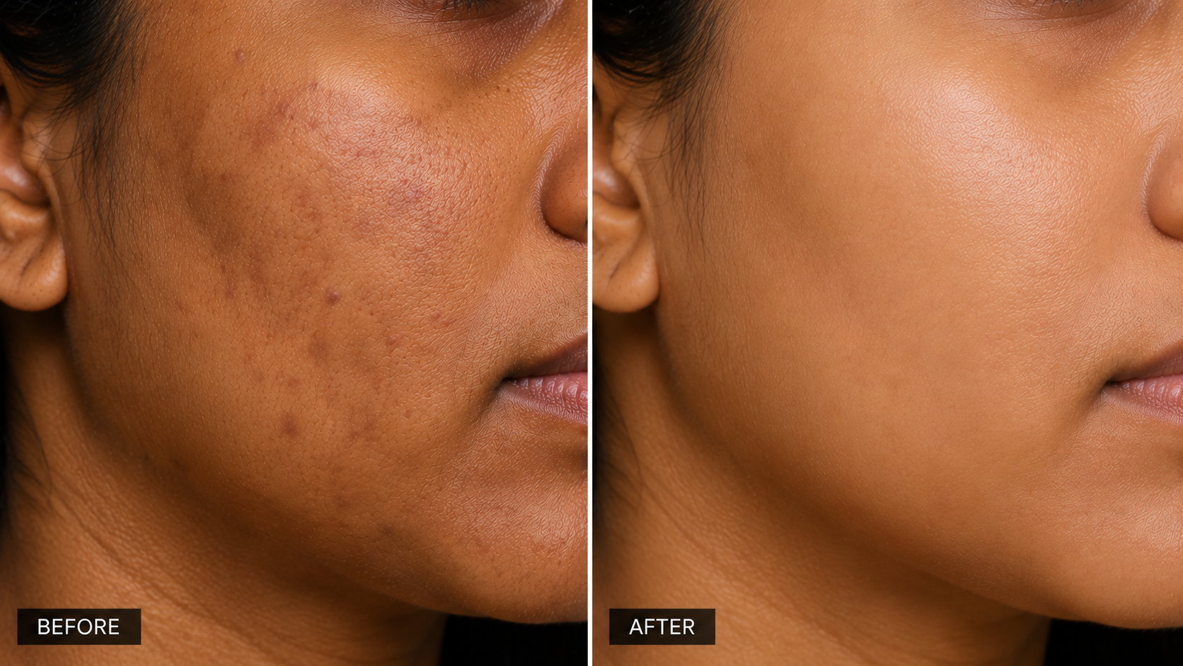 Uneven Skin Tone before and after
