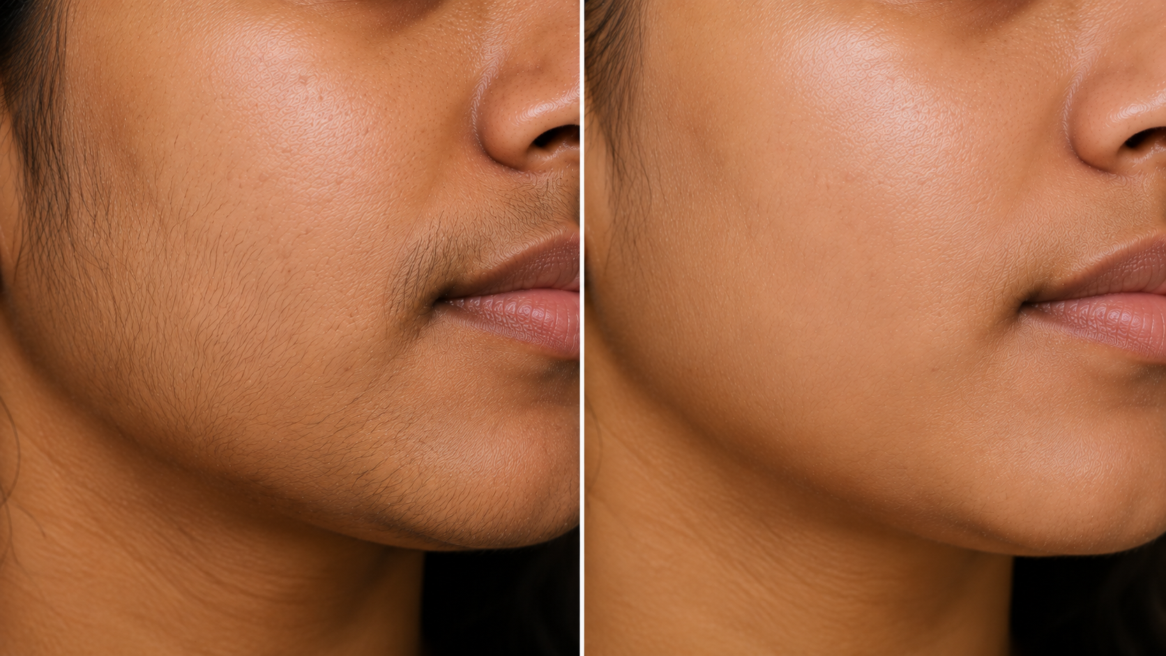 Unwanted Hair before and after